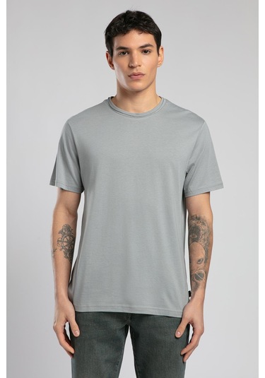 Lee Cooper Gael Erkek O Yaka T-shirt Gri-19821 Gri