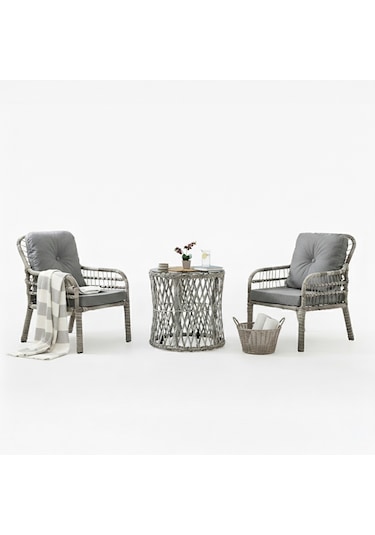Capri Swing Pisa Tekli Rattan Bahçe Balkon Oturma Grubu Beyaz 702