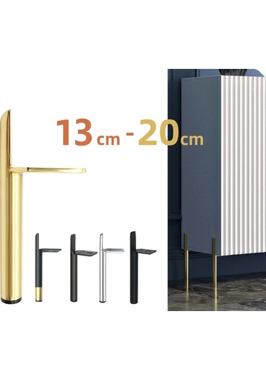 Sones Lh-d012-01 Silindirik Metal Mobilya Destek Ayakları, Yükseklik: 15cm Titanyum