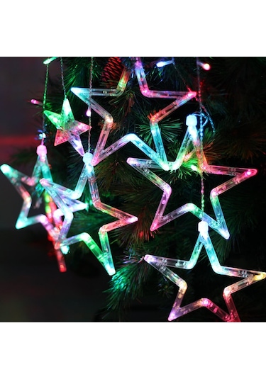 8 Modlu Renkli 10 Yıldız Stil Işık Noel Dekoratif Buz Saçağı Şerit Işık, Ab Tak Diğer