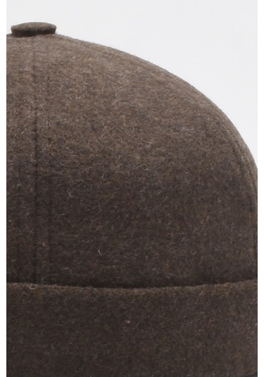 Kışlık Yeni Stil Yün Retro Hip-hop Docker Şapka Kahve - Kahverengi Koyu