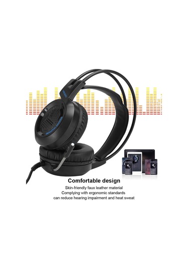 Stereo Oyun Kulaklığı, 3,5mm Fiş Gürültüsü,/pc İçin Led Işığı İle Mikrofonlu Kulak Kulaklıkları Üzerinde Engelleme