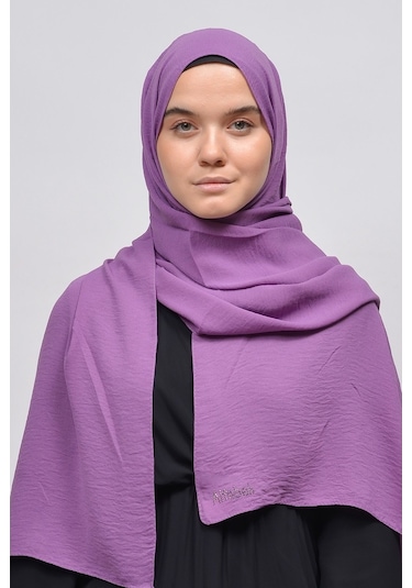 Altobeh Caz Krep Tesettür Kadın Şal - Koyu Lila