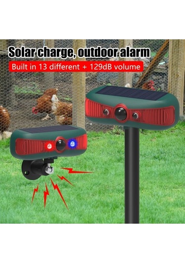 Motion003 2025 Yükseltme Ses Dalgası Teknolojili N911y Red 1pc Güneş Enerjili Hareket Algılamalı Bahçe Avlu Hayvan Kovucu Cihaz