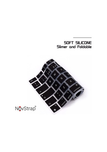 Novstrap  Macbook Air M3 13.6 İnç A3113 İle Uyumlu Türkçe Q Klavye Siyah Klavye Koruyucu Kılıf Karışık Çok Renkli