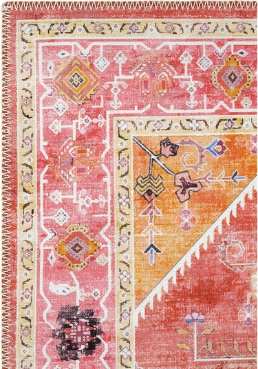 Cool Halı Beylerbeyi By 837 Pembe Halı Etnik Desenli Otantik Ev Salon Halısı Yıkanabilir Şönil Halı