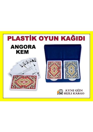 Angora Kem Plastik Oyun Kağıdı Marka İskambil Kağıdı Çift Deste