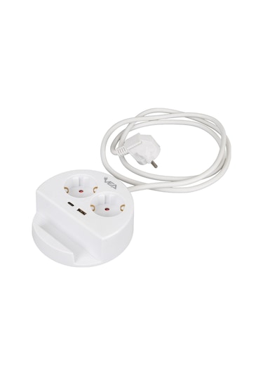 Vea VE-G1102C 2li Usb + Type-c Girişli Telefon Standlı 1.5 Metre Grup Priz