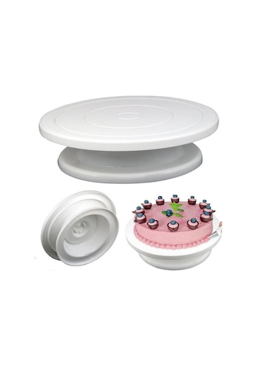 Mavi Dıy Kek Pikap Pişirme Silikon Kalıp Kek Plaka Dönen Yuvarlak Kek Dekorasyon Araçları Döner Masa Pasta Malzemeleri Kek Standı Mavi