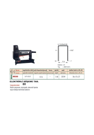 Me 80 Maestrı Elektrikli Döşeme Tabancası