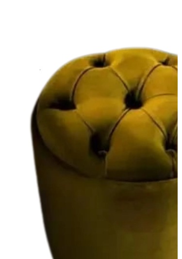 Most Hallow Kapitoneli Sandıklı Puf 07 Hardal Kadife Kumaş Evini