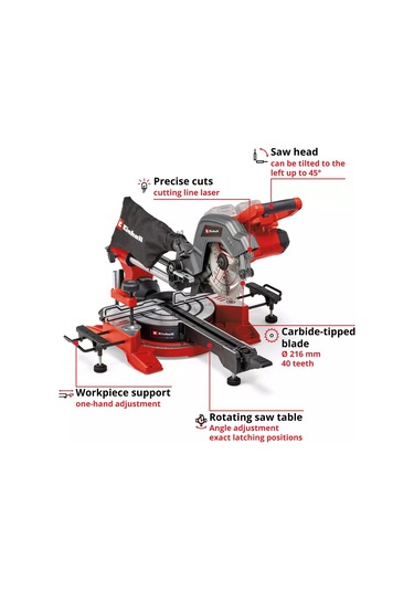 Einhell TE-SM 36/8 L Li-Solo Akülü Gönye Testere (Akü ve Şarj Hariç) - 4300882