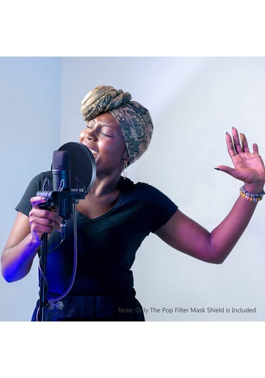 Yaleker Kalıtlı Ses İçin Mikrofon Pop Filtresi - Çift Katlı Filtre, Rüzgar Ve Tükürük Engeli, Esnek Kanca Ve Boyun, Siyah, Stüdyo/görüntü Kaydı Uygun