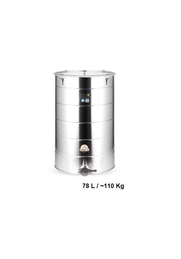 Caadex Bal Dinlendirme Kazanı, Paslanmaz Musluklu, Paslanmaz, 78 L / 110 Kg, Cx-camcs110