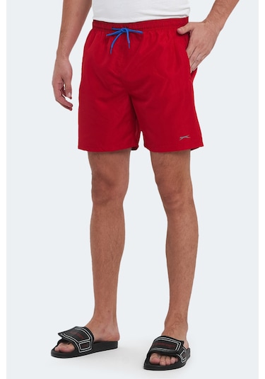 Slazenger Reno 2 Li Set Erkek Cepli Deniz Şortu Şort Gri - Kırmızı