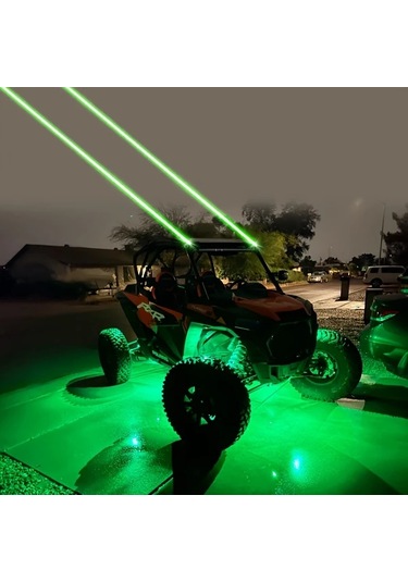 Xuweiwei 1pc Green 3 Inç Led Kamçı Araç Işıkları Utv Atv Rzr Sxs Can Am Off Road Araçlar İçin
