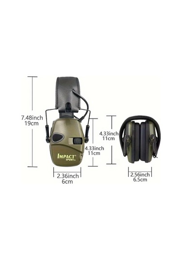 Xuweiwei Elektronik Kulaklık Yeşil Katlanabilir Aktif Gürültü Azaltma İşitme Koruma Spor Ve Kış İçin