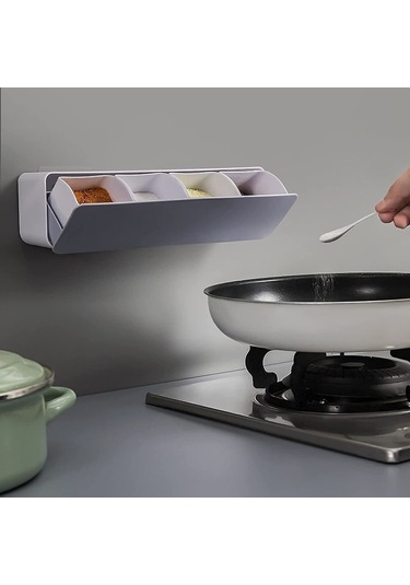 Kapaklı Ve Kaşıklı, Kendinden Yapışkanlı Duvara Monte Baharat Kutusu, Şeffaf Diğer