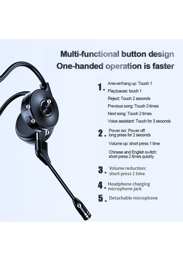 Jeemson M1 Kemikiletim Kulaküstü Kulaklık, Bt5.0, İki Mikrofonlu, Ipx5 Su Geçirmez, Spor İçin Kırmızı