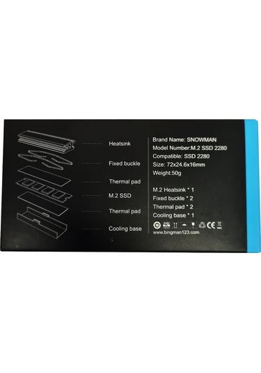 Snowman Heat Pipe M.2 2280 SSD Bakır + Alüminyum NVME NGFF M2 Soğ