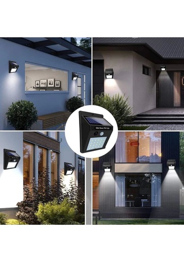 Güneş Enerjili Sensörlü Duvar Lambası Bahçe Lamba Suya Dayanıklı Bahçe Aydınlatma Çok Renkli
