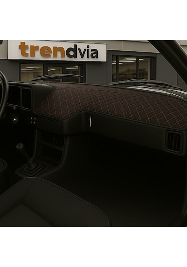 Tofaş Şahin Doğan Kartal İçin Alçak Ön Göğüs Kapitone Torpido Örtüsü Kaplama Ve Koruma Kılıfı Siyah - Kırmızı