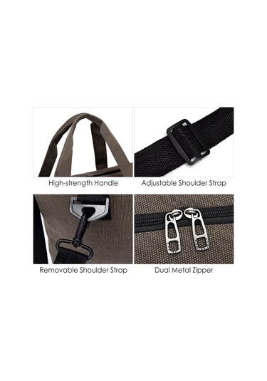 Seyahat Spor Çantası Büyük Kapasiteli Kanvas Seyahat Large Siyah Siyah
