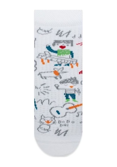 Brz Kids Gitar Ve Karikatür Desen Erkek Çorabı 3'Lü Set