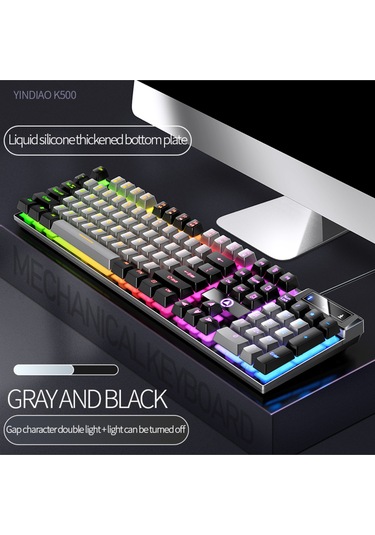 K500 104 Tuş Mekanik Hisli Usb Reinbow Aydınlatmalı Gaming Oyuncu Klavye