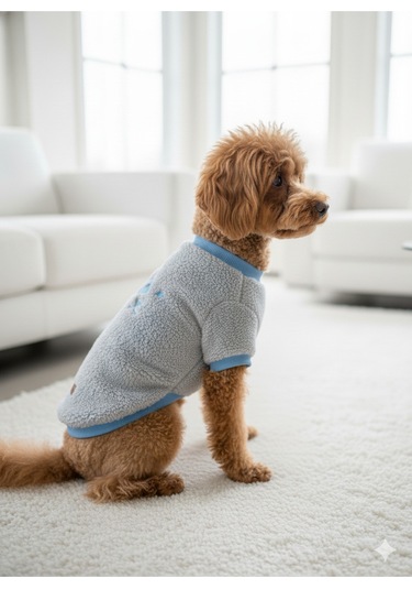 Kedi - Köpek İşlemeli Welsoft Kışlık Sweat - Kıyafet