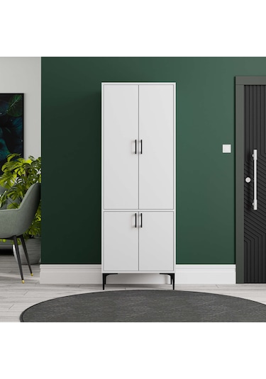 5030 Royal 4 Kapaklı 5 Askılı Portmanto Beyaz