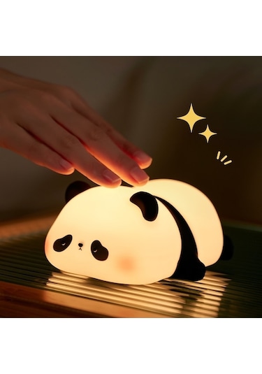 Maoyaya Uyku Silikon Sevimli Panda Lambası Lambası Lamba Kontrol Karartma İçin Gece Dokunmatik Çocuklar Başucu Me Çok Renkli
