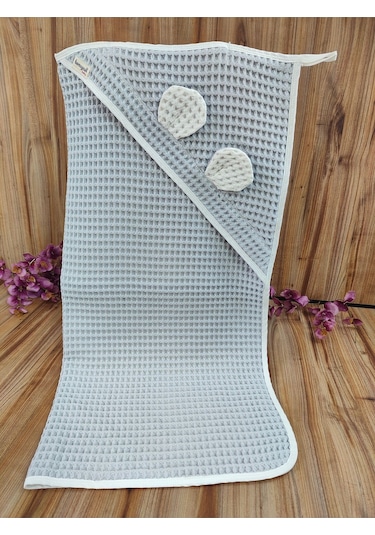 Ekru Pike Bebek Battaniyesi Doğal Organik Uyku Çift Taraflı Bebek Havlu Örtü Yenidoğan Mevsimlik İndigo