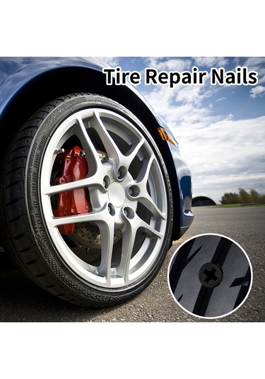 Folinda Lastik Tamir Lastik Çivileri 15küçük+15büyük Siyah Hızlı Tamir Seti Plastik Kutuda 5.2x12mm, 6.6x15mm