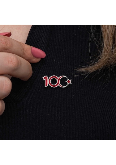 Gümüş Ay Yıldız 100.yıl Rozet
