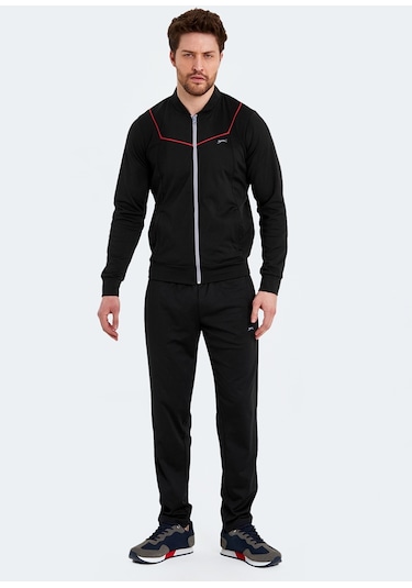 Slazenger ROOSEVELT IN Erkek Cepli Fermuarlı Siyah Eşofman Takımı