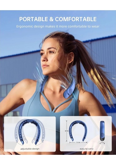 Jialan Taşınabilir Boyun Fanı 4 Turbo Eller Serbest Bıçaksız