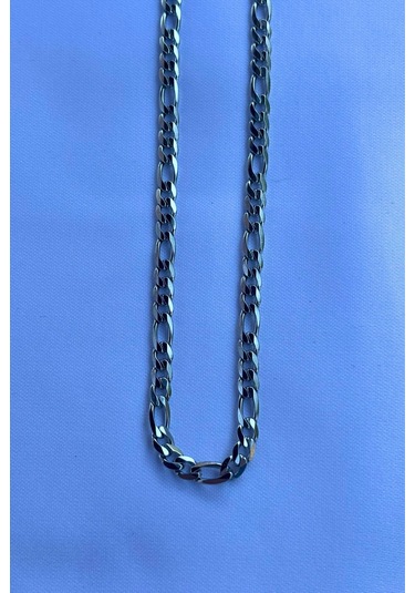 El İşçiliği Paslanmaz Çelik Zincir Erkek Kolye Gümüş - Beyaz