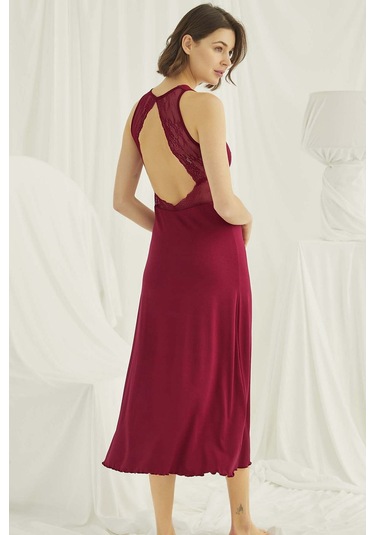 Monamise 18482 Kadın Gecelik-kırmızı Kırmızı