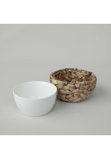 Linens Straw Porselen 16,5x9 Cm Sunum Kasesi Beyaz