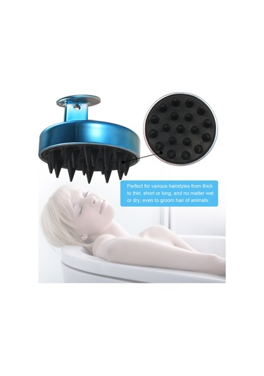 Samdoo Yumuşak Silikon Saç Yıkama Fırçası - Ev Ve Kuaför Kullanıma Uygun - Scalp Masaj Ve Temizlik Aracı - Gümüş Renk