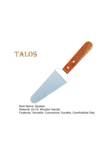 Kek Spatula Ahşap Saplı Paslanmaz Çelik Üçgen Spatula Ev İçin Dayanıklı Rahat Kavrama Peynirli Pizza Kürek