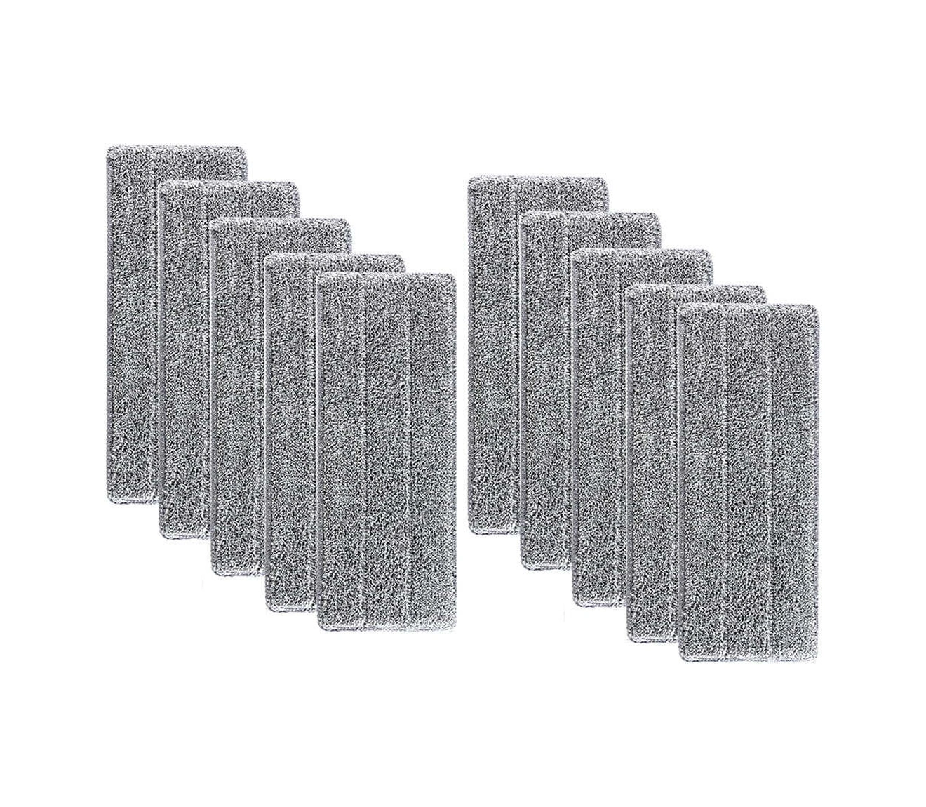 Youmex Mikrofiber Mop Değişim Pedleri - Yıkama Uygun Tek Kafa 33x12cm 10 Adet - Yeniden Kullanılabilir Ev Temizlik Padleri