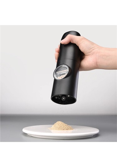 Jialan Taşınabilir Şarj Edilebilir Elektrikli Tuz Biber Değirmeni Siyah