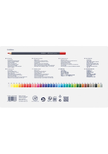 Faber-Castell Goldfaber Sulu Boya Kalemi, 36 Renk, Solmaya Dayanıklı Pigment, Yumuşak ve Canlı Renkler