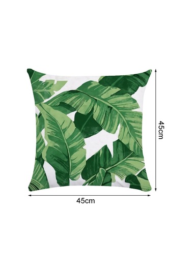 Sones Tropikal Bitkiler Yastık Kılıfı Polyester Dekoratif Yastık Kılıfları Yeşil Yapraklar Yastık Kılıfı Kare 45cm X45cm 21