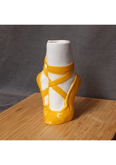 Uretti - Ayşe 7362 El Yapımı Balerin Ayakkabısı Dekoratif Biblo / Vazo - 15 X 9 Cm 1 Adet