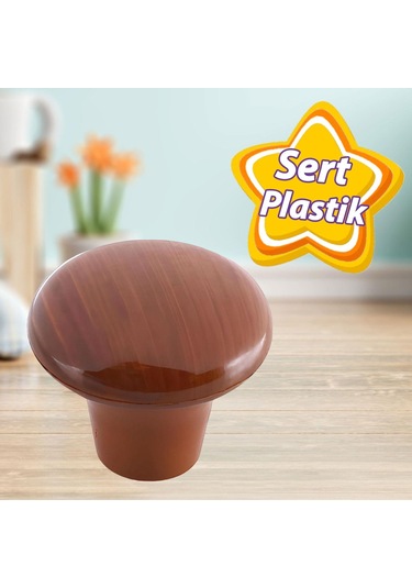 Sert Plastik Mantar Düğme Kulp Ceviz Dolap Mobilya Mutfak Dolabı Çekmece Kapak Kulpu Kulbu