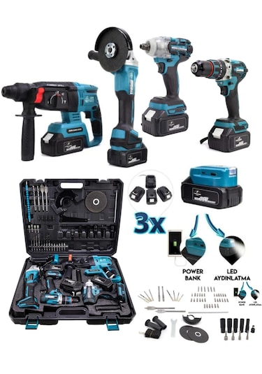 Branzeg BRZ553 Beşli Sarjlı Somun Hilti Matkap Spiral Matkap Seti 5'li