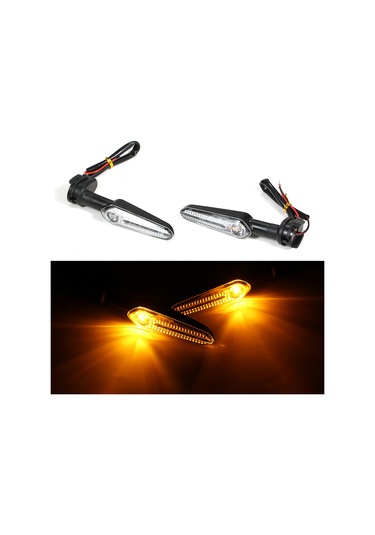 Maiyame Yamaha Mt07/mt09/mt10 İçin Siyah Abs Led Sinyal Lambası - Sarı Işık, 77g Hafif